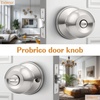 image:imageProbrico Privacy Interior Door Knobs Bed and Bath Handle Levers Keyless Brushed Nickel Lockset 6 PackBrushed Nickel