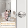 image:imageProbrico Privacy Interior Door Knobs Bed and Bath Handle Levers Keyless Brushed Nickel Lockset 6 PackBrushed Nickel