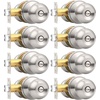 image:imageProbrico Privacy Interior Door Knobs Bed and Bath Handle Levers Keyless Brushed Nickel Lockset 6 PackBrushed Nickel