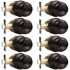 image:imageProbrico Privacy Interior Door Knobs Bed and Bath Handle Levers Keyless Brushed Nickel Lockset 6 PackOil Rubbed Bronze