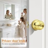 image:imageProbrico Privacy Interior Door Knobs Bed and Bath Handle Levers Keyless Brushed Nickel Lockset 6 PackPolished Brass