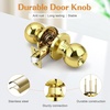 image:imageProbrico Privacy Interior Door Knobs Bed and Bath Handle Levers Keyless Brushed Nickel Lockset 6 PackPolished Brass