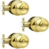 image:imageProbrico Privacy Interior Door Knobs Bed and Bath Handle Levers Keyless Brushed Nickel Lockset 6 PackPolished Brass