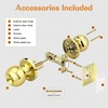 image:imageProbrico Privacy Interior Door Knobs Bed and Bath Handle Levers Keyless Brushed Nickel Lockset 6 PackPolished Brass