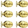 image:imageProbrico Privacy Interior Door Knobs Bed and Bath Handle Levers Keyless Brushed Nickel Lockset 6 PackPolished Brass