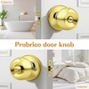 image:imageProbrico Privacy Interior Door Knobs Bed and Bath Handle Levers Keyless Brushed Nickel Lockset 6 PackPolished Brass