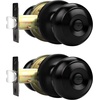 image:imageProbrico Privacy Interior Door Knobs Bed and Bath Handles Keyless Sain Nickel Locksets 6 PackBlack
