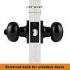 image:imageProbrico Privacy Interior Door Knobs Bed and Bath Handles Keyless Sain Nickel Locksets 6 PackBlack