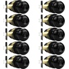 image:imageProbrico Privacy Interior Door Knobs Bed and Bath Handles Keyless Sain Nickel Locksets 6 PackBlack