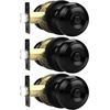 image:imageProbrico Privacy Interior Door Knobs Bed and Bath Handles Keyless Sain Nickel Locksets 6 PackBlack
