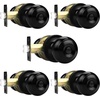 image:imageProbrico Privacy Interior Door Knobs Bed and Bath Handles Keyless Sain Nickel Locksets 6 PackBlack