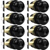 image:imageProbrico Privacy Interior Door Knobs Bed and Bath Handles Keyless Sain Nickel Locksets 6 PackBlack