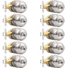 image:imageProbrico Privacy Interior Door Knobs Bed and Bath Handles Keyless Sain Nickel Locksets 6 PackBrushed Nickel