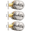 image:imageProbrico Privacy Interior Door Knobs Bed and Bath Handles Keyless Sain Nickel Locksets 6 PackBrushed Nickel