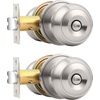 image:imageProbrico Privacy Interior Door Knobs Bed and Bath Handles Keyless Sain Nickel Locksets 6 PackBrushed Nickel
