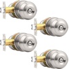 image:imageProbrico Privacy Interior Door Knobs Bed and Bath Handles Keyless Sain Nickel Locksets 6 PackBrushed Nickel