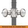 image:imageProbrico Privacy Interior Door Knobs Bed and Bath Handles Keyless Sain Nickel Locksets 6 PackBrushed Nickel