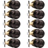 image:imageProbrico Privacy Interior Door Knobs Bed and Bath Handles Keyless Sain Nickel Locksets 6 PackOil Rubbed Bronze