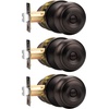 image:imageProbrico Privacy Interior Door Knobs Bed and Bath Handles Keyless Sain Nickel Locksets 6 PackOil Rubbed Bronze