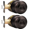 image:imageProbrico Privacy Interior Door Knobs Bed and Bath Handles Keyless Sain Nickel Locksets 6 PackOil Rubbed Bronze