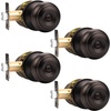 image:imageProbrico Privacy Interior Door Knobs Bed and Bath Handles Keyless Sain Nickel Locksets 6 PackOil Rubbed Bronze