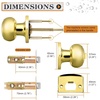 image:imageProbrico Privacy Interior Door Knobs Bed and Bath Handles Keyless Sain Nickel Locksets 6 PackPolished Brass