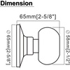 image:imageProbrico Privacy Interior Door Knobs Bed and Bath Handles Keyless Sain Nickel Locksets 6 PackPolished Chrome