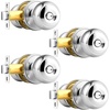 image:imageProbrico Privacy Interior Door Knobs Bed and Bath Handles Keyless Sain Nickel Locksets 6 PackPolished Chrome