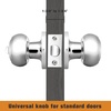 image:imageProbrico Privacy Interior Door Knobs Bed and Bath Handles Keyless Sain Nickel Locksets 6 PackPolished Chrome