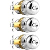 image:imageProbrico Privacy Interior Door Knobs Bed and Bath Handles Keyless Sain Nickel Locksets 6 PackPolished Chrome