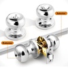 image:imageProbrico Privacy Interior Door Knobs Bed and Bath Handles Keyless Sain Nickel Locksets 6 PackPolished Chrome