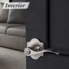 image:imageProbrico Privacy Levers Camelot Style Wave Door Levers Brushed Nickel BedroomampBathroom Door Handle Sets Keyless for Left amp Right Hand Opening Doors Interior Door Lock 85061SN