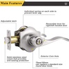 image:imageProbrico Privacy Levers Camelot Style Wave Door Levers Brushed Nickel BedroomampBathroom Door Handle Sets Keyless for Left amp Right Hand Opening Doors Interior Door Lock 85061SN