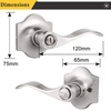 image:imageProbrico Privacy Levers Camelot Style Wave Door Levers Brushed Nickel BedroomampBathroom Door Handle Sets Keyless for Left amp Right Hand Opening Doors Interior Door Lock 85061SN