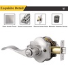 image:imageProbrico Privacy Levers Camelot Style Wave Door Levers Brushed Nickel BedroomampBathroom Door Handle Sets Keyless for Left amp Right Hand Opening Doors Interior Door Lock 85061SN