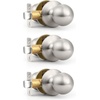 image:imageProbrico Round Ball Passage Door Knobs HallWay Closets NonLocking Door Handles Keyless Interior Door Handlesets in Brushed Nickel Finish Without Keys 4 PackBrushed Nickel