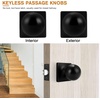 image:imageProbrico Round Black Passage Door Knobs Interior Door Handles for Hallway Closet Keyless Passage Door Handles with Square Rosette 5 Pack