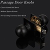image:imageProbrico Round Black Passage Door Knobs Interior Door Handles for Hallway Closet Keyless Passage Door Handles with Square Rosette 5 Pack