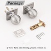 image:imageProbrico Round Passage Door Knob for HallCloset Brushed Nickel Interior Keyless Door Knob with Square Rosette 1 Pack