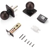 image:imageProbrico Round Passage Door Knob for HallCloset Oil Rubbed Bronze Interior Keyless Door Knob with Square Rosette 1 Pack