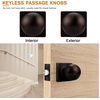 image:imageProbrico Round Passage Door Knob for HallCloset Oil Rubbed Bronze Interior Keyless Door Knob with Square Rosette 1 Pack