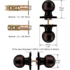 image:imageProbrico Round Passage Door Knob for HallCloset Oil Rubbed Bronze Interior Keyless Door Knob with Square Rosette 1 Pack