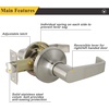 image:imageProbrico Satin Nickel Heavy Duty Passage Door Levers Interior HallCloset NonLocking Handles LeftRight Handed Contractor Pack 6 Pack