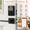 image:imageProbrico Smart Door Lock for Front Door Keypad Lock with Handle Lever Fingerprint Deadbolt Door Lock with Code Keyless Deadbolt Lock with Handle Black Smart Deadbolt Lock APP Passcode Auto Lock