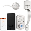 image:imageProbrico Smart Keyless Entry Door Lock DeadboltFront Door Handleset with Fingerprint Deadbolt Electronic Digital Keypad Deadbolt Lock with HandleAppAutoLockingBlackSatin Nickel