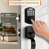 image:imageProbrico Smart Keyless Entry Door Lock DeadboltFront Door Handleset with Fingerprint Deadbolt Electronic Digital Keypad Deadbolt Lock with HandleAppAutoLockingBlackBlack