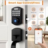 image:imageProbrico Smart Keyless Entry Door Lock DeadboltFront Door Handleset with Fingerprint Deadbolt Electronic Digital Keypad Deadbolt Lock with HandleAppAutoLockingBlackBlack