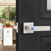 image:imageProbrico Smart Lock Keyless Entry Door Lock with Handle Satin Nickel Smart Locks for Front Door Fingerprint Door Handle for Bedroom Bathroom Electronic Biometric Digital WiFi APP ControlSatin Nickel