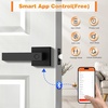 image:imageProbrico Smart Lock Keyless Entry Door Lock with Handle Satin Nickel Smart Locks for Front Door Fingerprint Door Handle for Bedroom Bathroom Electronic Biometric Digital WiFi APP ControlBlack