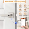 image:imageProbrico Smart Lock Keyless Entry Door Lock with Handle Satin Nickel Smart Locks for Front Door Fingerprint Door Handle for Bedroom Bathroom Electronic Biometric Digital WiFi APP ControlSatin Nickel